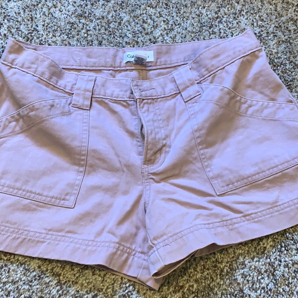 calvin klein light pink high waisted shorts